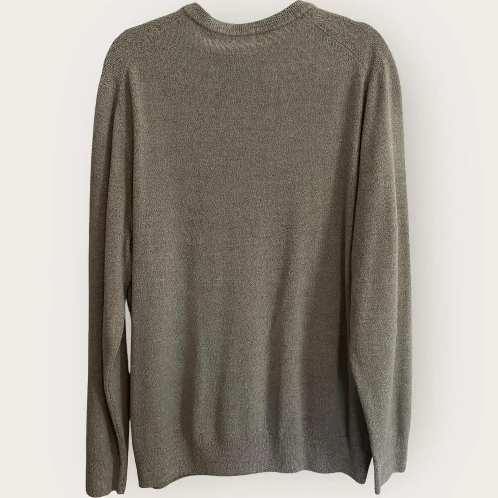Dockers Mens XL Dirty Ice Taupe V Neck Sweater Lightweight Office Causal